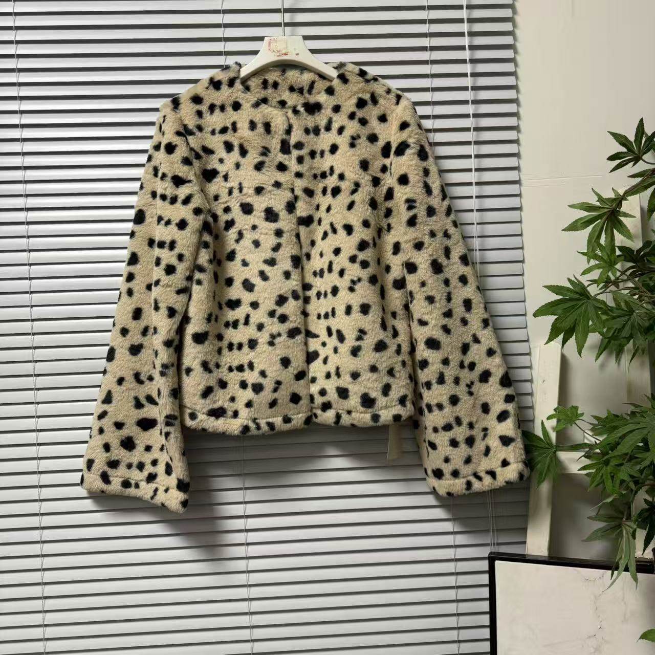 0105-7欧美单复古豹纹短款仿皮草外套女宽松炸街洋气短外套上衣,女装/女士精品,短外套,淘宝优惠券,粉丝福利购,淘宝优惠卷