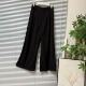 宽松垂坠感显瘦长裤 0128 55大牌高货黑色高腰阔腿裤 极简风高级感
