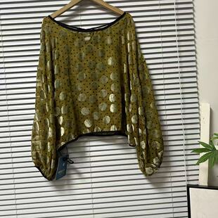 气质款 休闲宽松套头圆领波点女士衬衫 34原创专柜含天丝长袖 0325