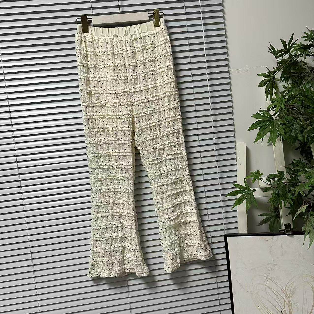 0126-16韩国单甜美风垂坠感微喇阔腿裤设计感百搭休闲长裤,女装/女士精品,大码裤装,淘宝优惠券,粉丝福利购,淘宝优惠卷