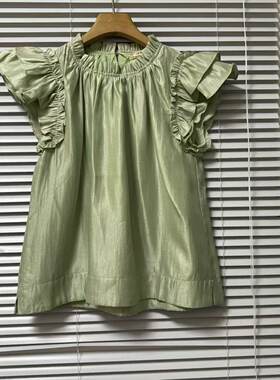 0529-45法系品牌单蝴蝶飞飞袖口简约百搭单穿时尚通勤女装衬衫