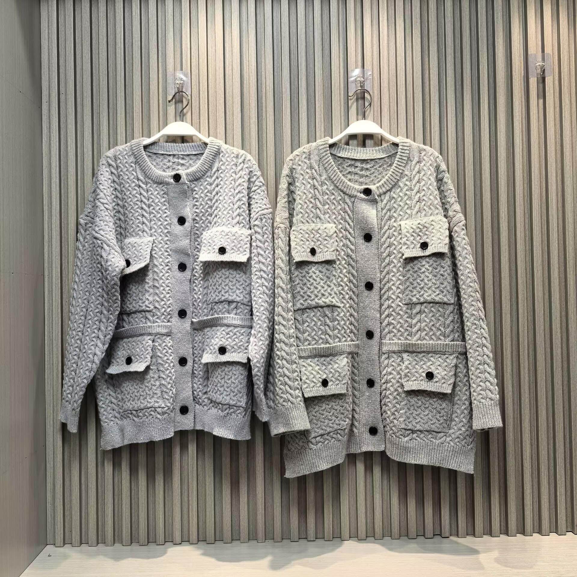 MONA 100羊毛高级感外穿针织开衫外套裤套装女小个子2024秋冬新款