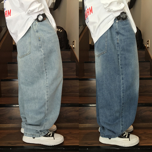 儿童男童女童牛仔裤 中大童长裤 日系纯色直筒嘻哈街舞休闲百搭童装
