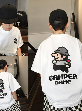 潮牌儿童卡通T恤嘻哈街舞服夏装