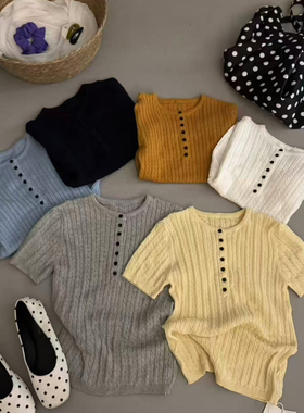 FIFTEEN-26年早春温柔奶油色系修身针织衫98002