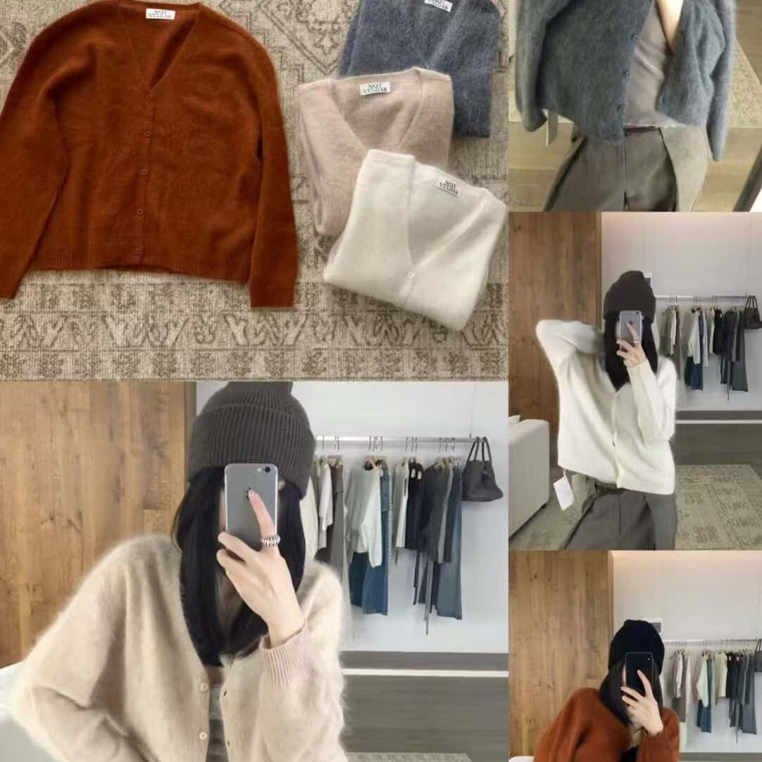 IU ROOM-秋上新温柔风慵懒宽松V领软糯保暖毛衣YS1-1702