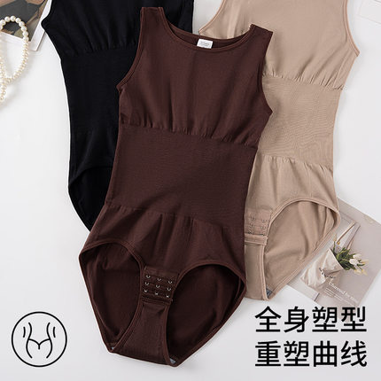 跨境连体塑身衣 无缝美体内衣亚马逊收腹塑形紧身女式开裆连体衣