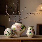 镧林新中式 侘寂风陶瓷花瓶客厅轻奢高级感水培插花器民宿酒店怀袖