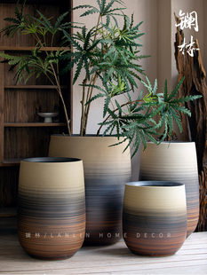 饰装 纳维亚创意景观装 饰品绿色 花盆特大型客厅家斯堪 陶瓷落地式
