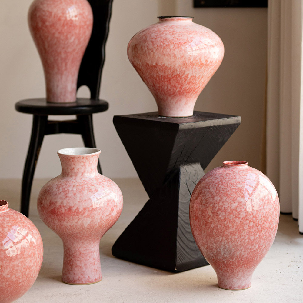 镧林新中式侘寂风陶瓷花瓶客厅插花民宿装饰品高级感花器粉色朝颜,家居饰品,花瓶,淘宝优惠券,粉丝福利购,淘宝优惠卷