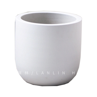 景德镇白色落地陶瓷花盆简约大口径客厅庭院家居装饰绿植盆栽摆件