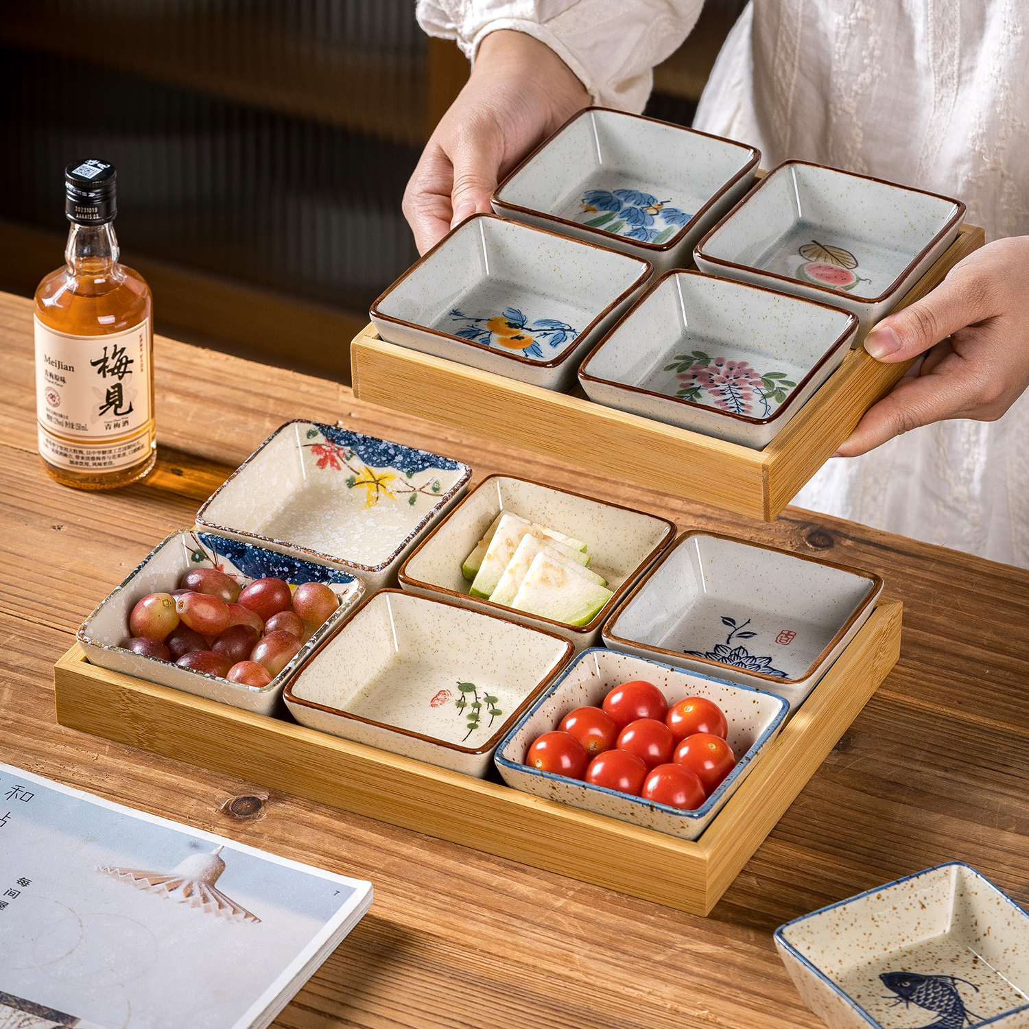 家用水果盘分格点心盘