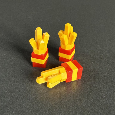 MOC小颗粒积木配件创意玩具DIY薯条快餐食物点心场景摆件儿童玩具