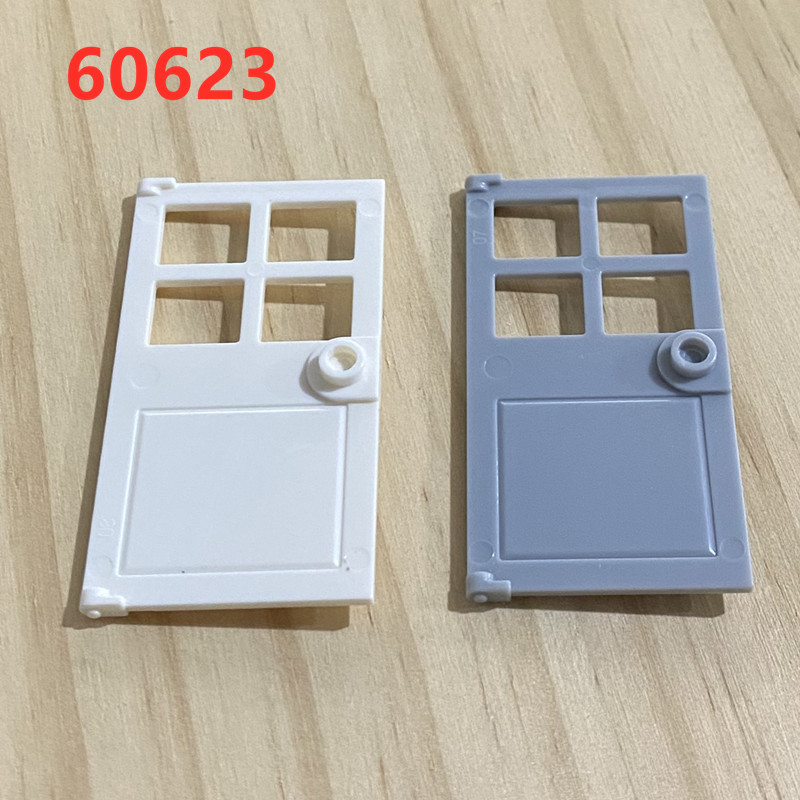 MOC国产60623 小颗粒益智拼插积木散件 基础配件1x4x6门 四窗格门