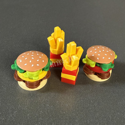 儿童益智玩具小颗粒积木汉堡薯条