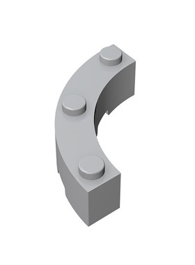 国产MOC 48092 小颗粒积木散件兼容国产零配件 4x4弧形砖3个凸点