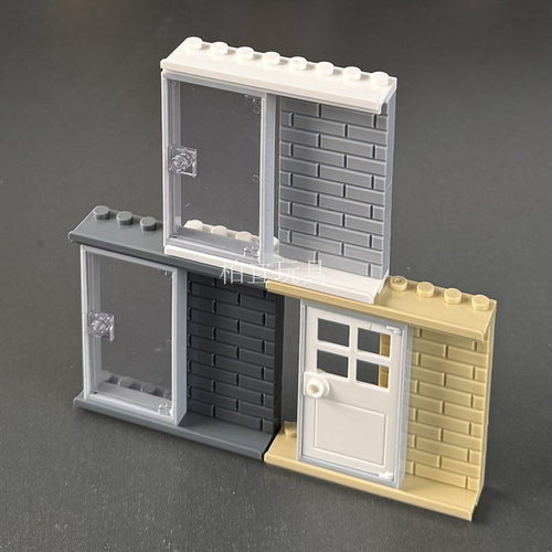 MOC积木30586宽槽轨道板2x8滑槽门轨推拉窗门建筑场景小颗粒DIY