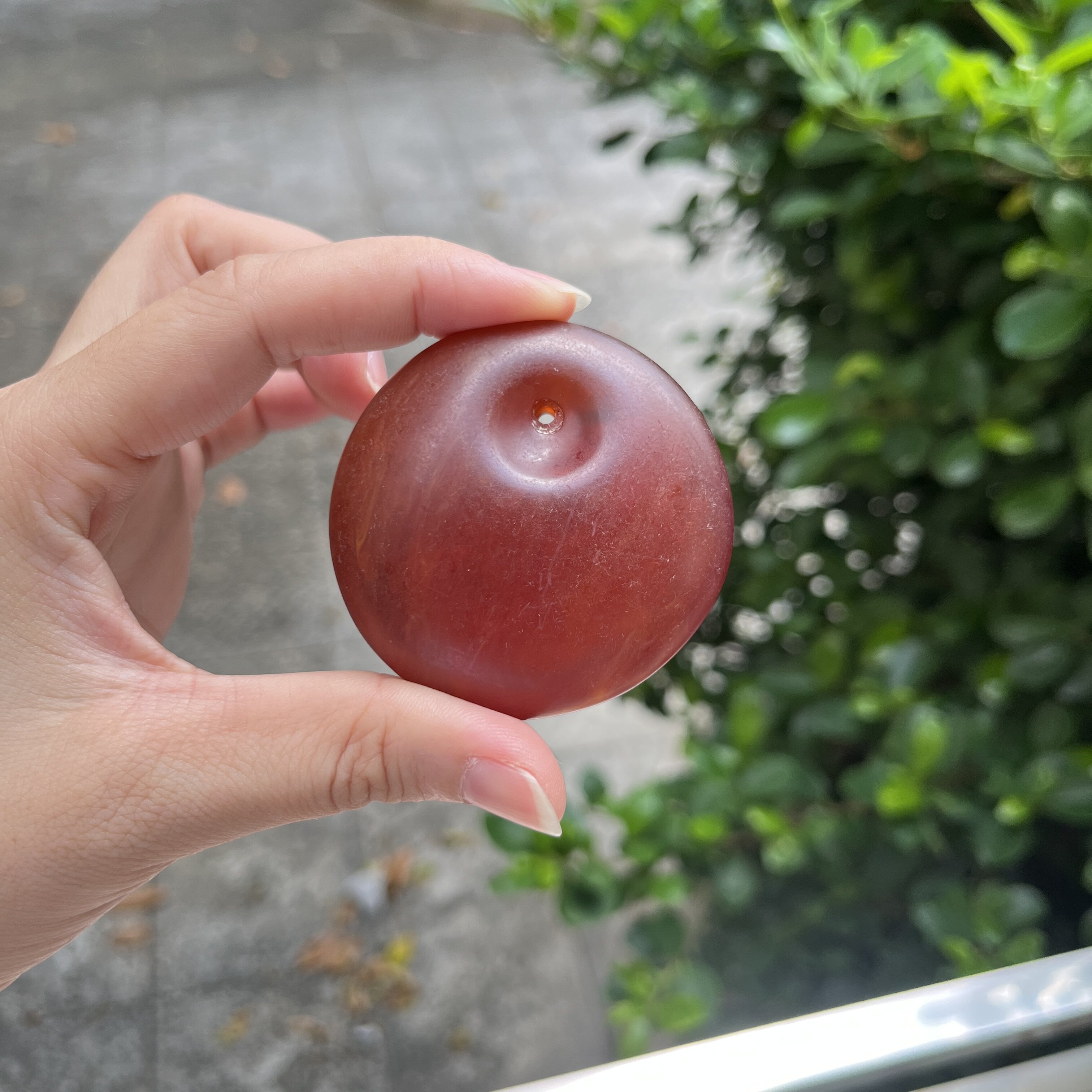 天然二代蜜蜡扣子原矿花蜡藏式平颈饰