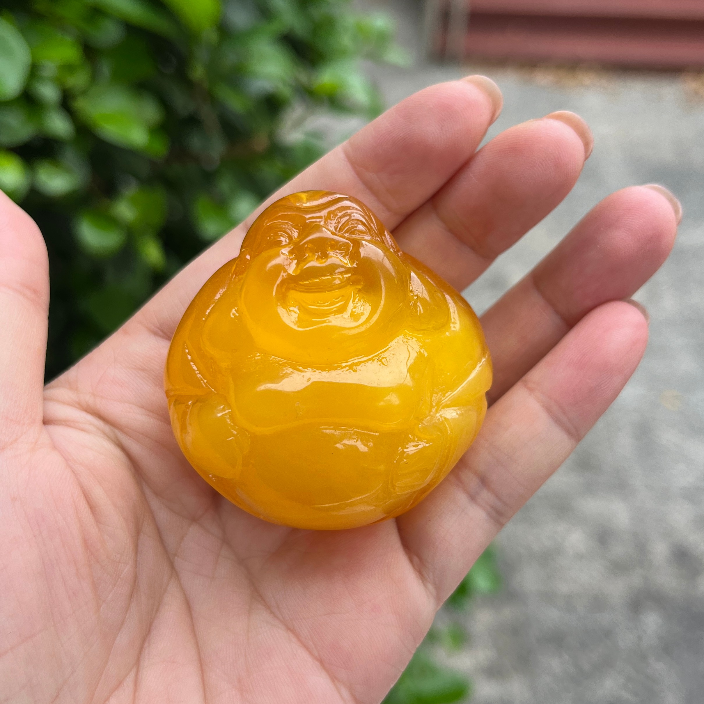 天然缅甸琥珀蜜蜡弥勒佛吊坠笑佛挂件女款项链毛衣链配饰DIY配件1