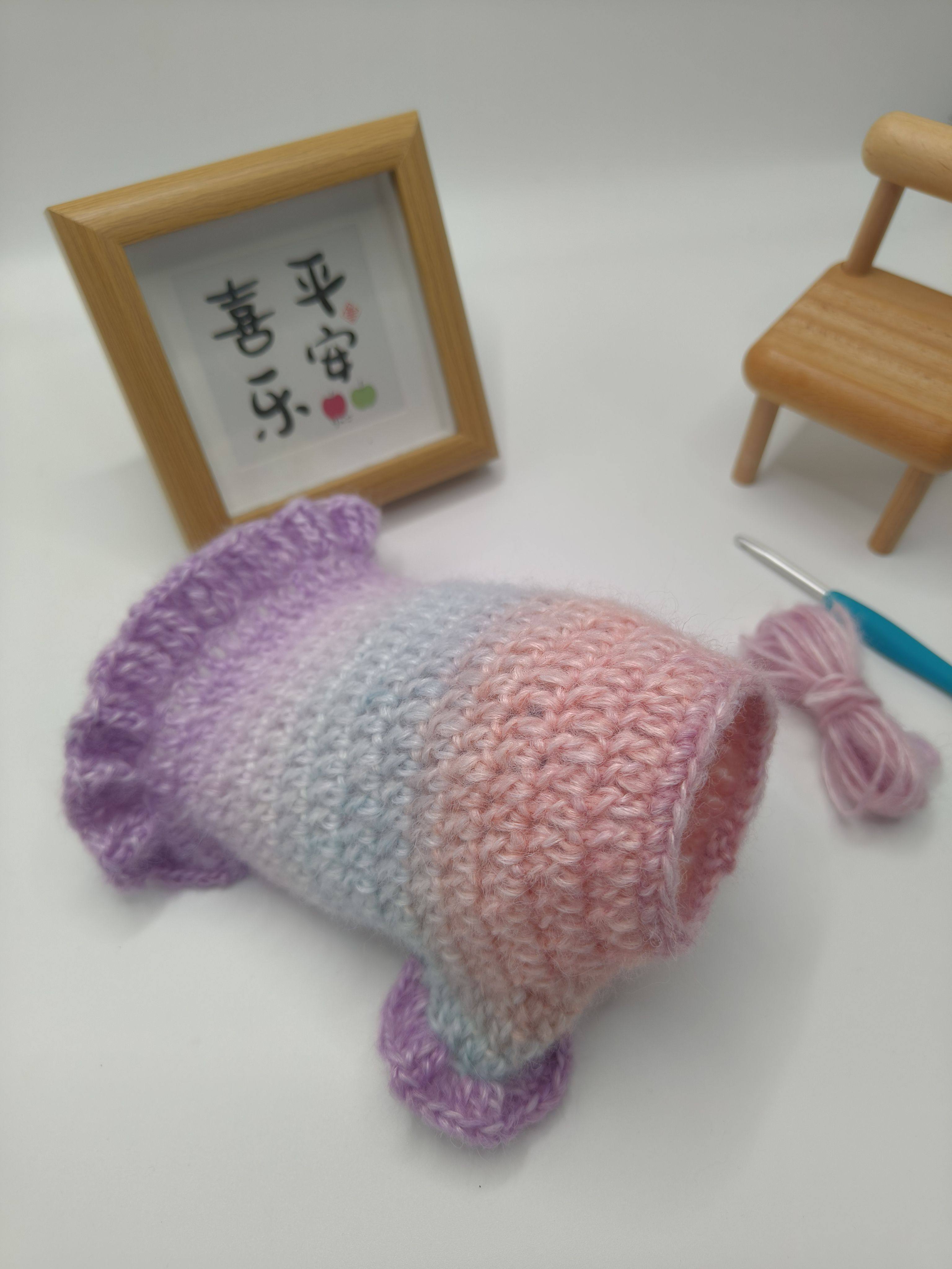 迷你宠物毛衣裙小狗衣服手工编织毛线