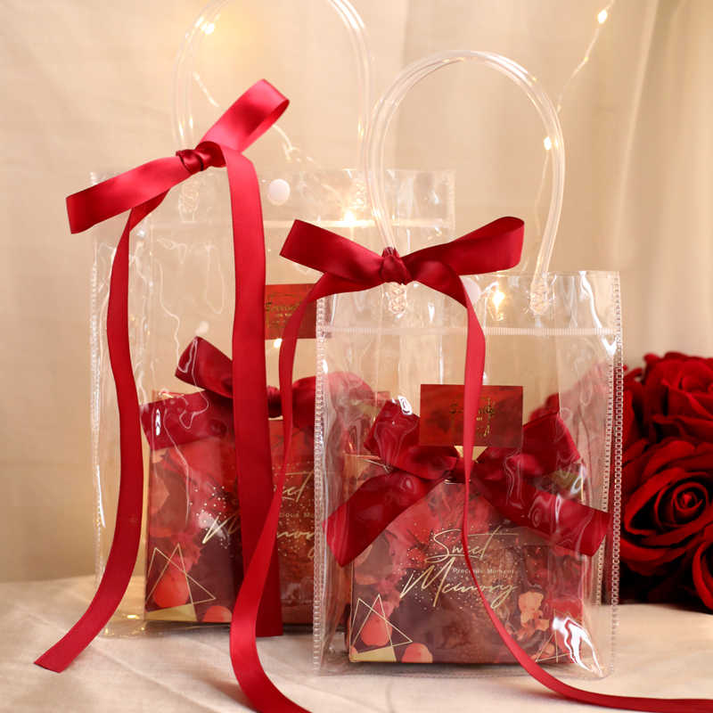结婚礼手提袋透明喜糖盒子