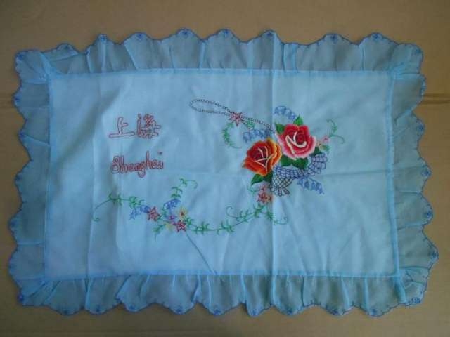 80-90年代上海绣花老枕套1个旧货收藏未使用枕头罩家居装饰z21