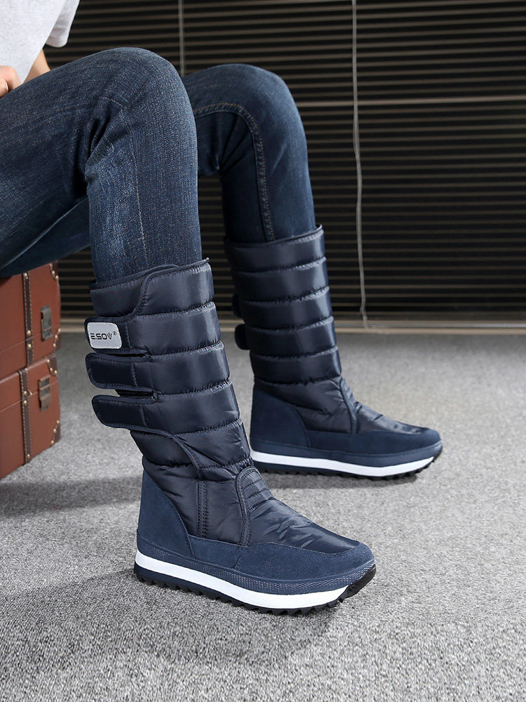 WINTER NEW WATERPROOF ANTI-SKI SHOES FLEECE THICKENED WARM FASHION COTTON BOOTS OUTDOOR HIGH SNOW BOOTS MENS SHOES