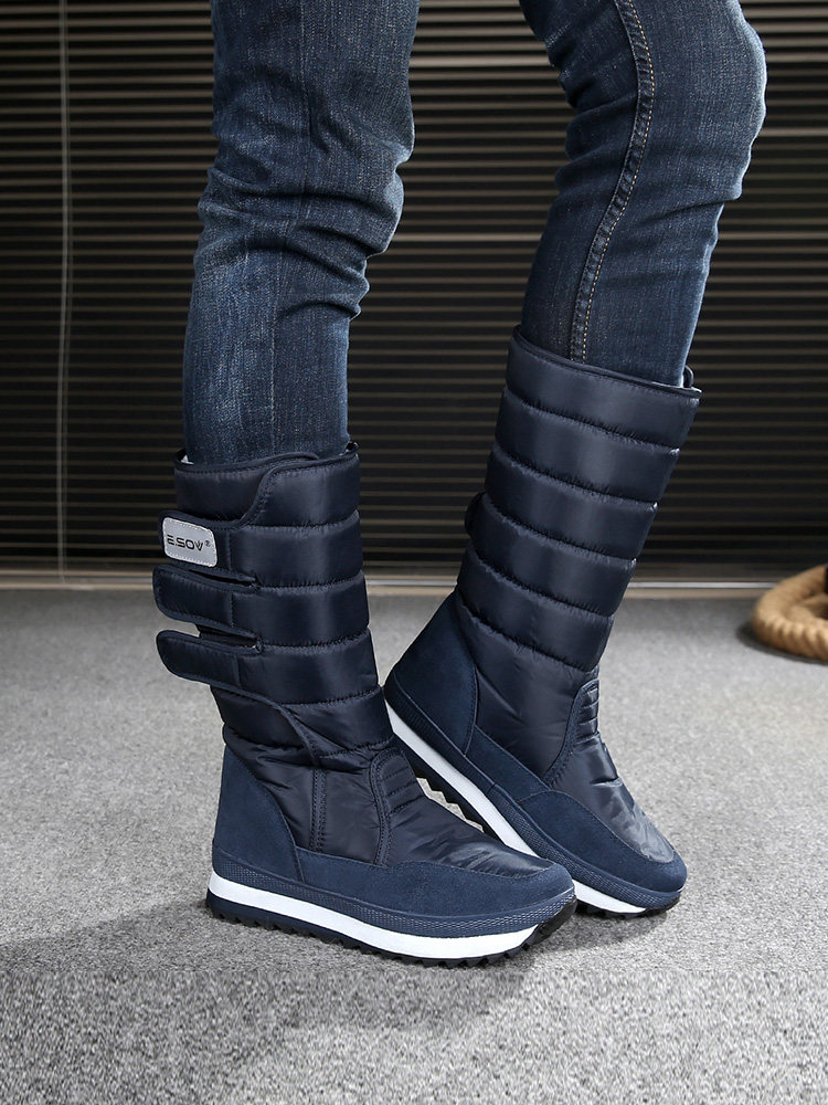 WINTER NEW WATERPROOF ANTI-SKI SHOES FLEECE THICKENED WARM FASHION COTTON BOOTS OUTDOOR HIGH SNOW BOOTS MENS SHOES