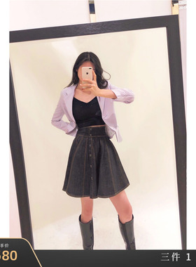 [清仓特价1折]CHRISTOPHER BU 淡紫色短款修身西装外套 CEOFASHIO