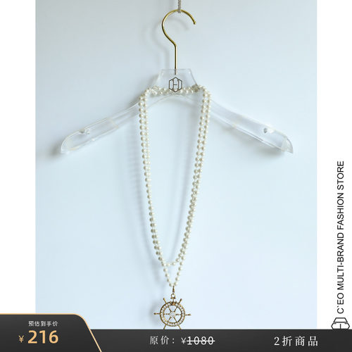 [2折商品]EDWARD ACHOUR PARIS 法国 金属船锚造型珍珠长项链