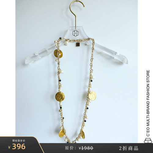 [2折商品]EDWARD ACHOUR PARIS 法国 圆片缀饰珍珠项链