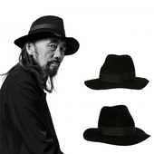 山本风暗黑系复古礼帽男黑色小众纯羊毛大小码 宽檐软边可折叠帽子