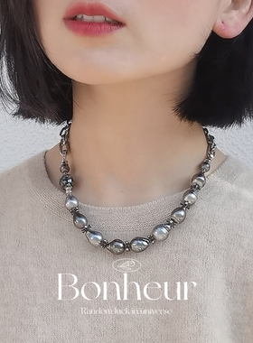 -Bonheur 星空系列天然海水大溪地巴洛克炫彩多用链项链手链