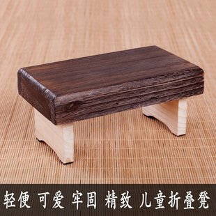 便携式 日式 矮凳老人跪坐凳折叠儿童实木凳户外钓鱼野餐外带小马扎