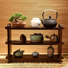 茶壶茶叶柜多层置物架茶具收纳架小型家用展示架实木博古架小摆件