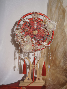 团扇结婚新娘diy材料包重工古风喜扇中式婚礼秀禾高级感成品扇