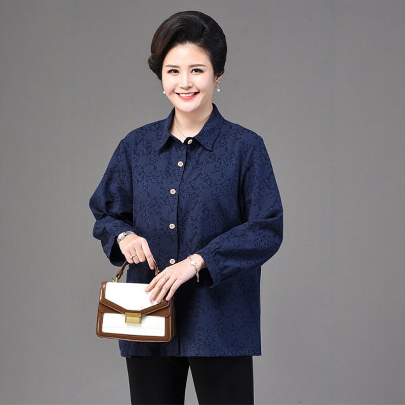 妈妈宽松上衣春秋装衬衫300斤