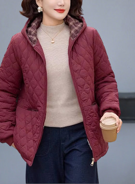 中老年女装洋气棉服加绒加厚棉衣