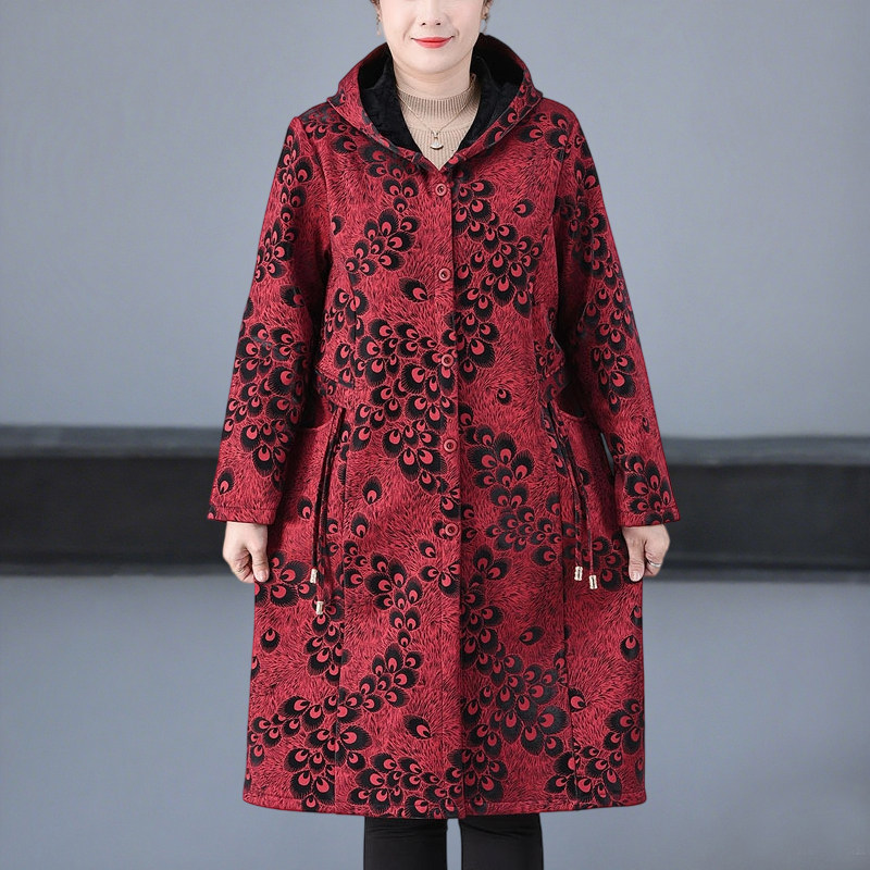 阔太太秋冬装加绒风衣外套加肥大码中老年女200斤胖妈妈高贵时尚,女装/女士精品,中老年女装,淘宝优惠券,粉丝福利购,淘宝优惠卷