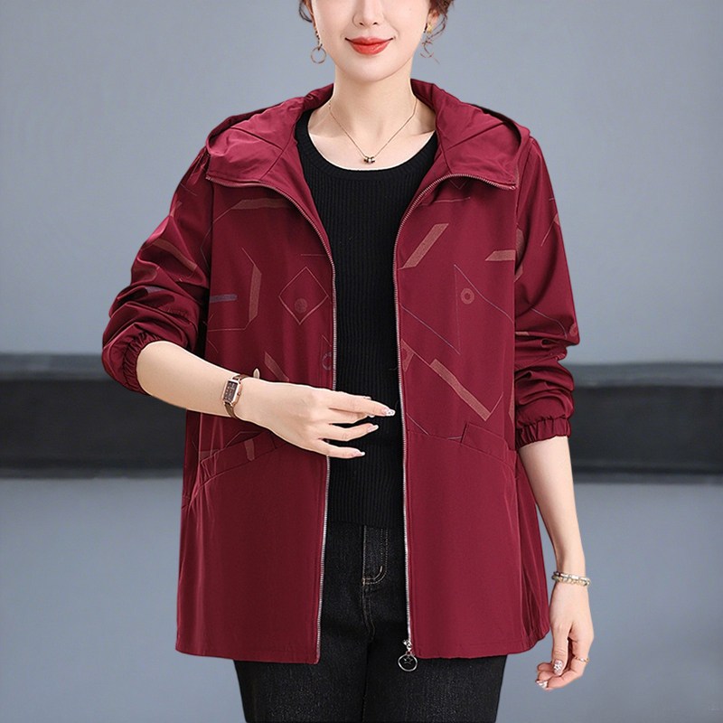 加肥加大中老年人胖妈妈女装风衣外套春秋装衣服200斤特大码时尚