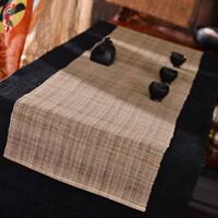 Chinese-style handcrafted dry-brewed tea setting cloth, linen tablecloth, light brown, modern decoration, Zen tea setting, ramie tea mat thumbnail 4