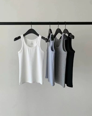 Ounce韩国2025春夏新款纯色百搭圆领无袖背心女