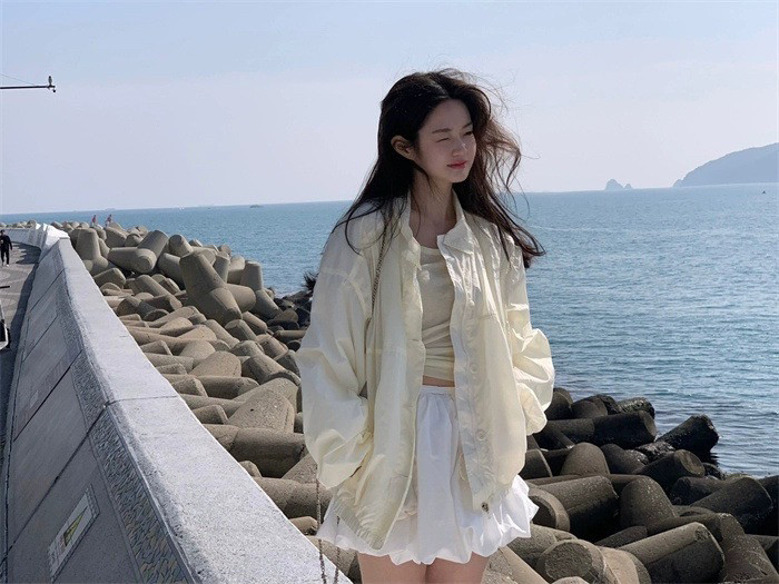 韩国2025春夏纯色度假风防晒衣女宽松ins夹克外套空调衫运动骑行