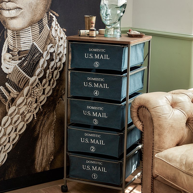 左耳家工业风铁艺沙发收纳柜移动