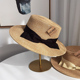 平顶宽檐蝴蝶结草帽网红平沿礼帽UVCUT防紫外线女夏沙滩法式 复古