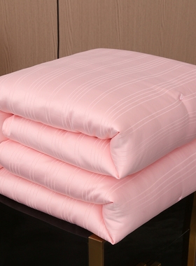 MJ新款贡缎缎条提花蚕丝被手工订花蚕丝被桑蚕丝被芯配精品包装X