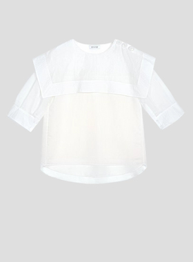 SSAVAGE“次日清晨”宫廷风方形翻领短袖衬衫 SS90761