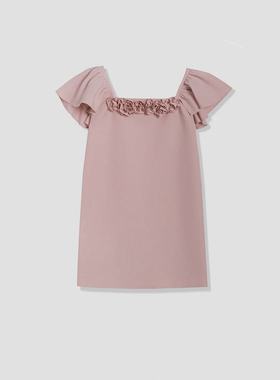 FOREVERCAN“里昂玫瑰”立裁手工立体玫瑰吊带连衣裙 SD21524