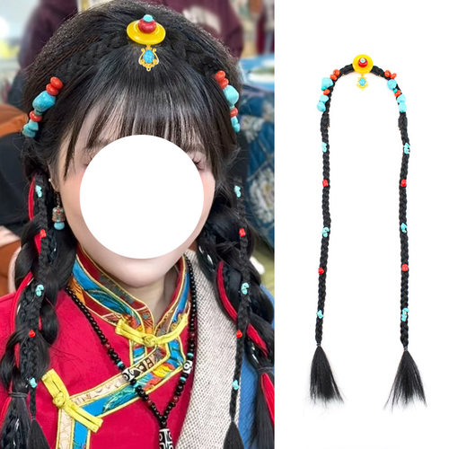 平安扣藏式头饰假发辫子一体