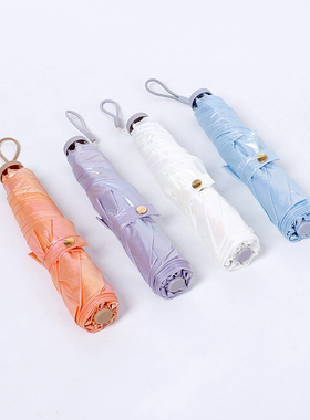 日本超轻105克羽毛碳纤维幻彩极光色珠光色超薄纳米太阳伞伞晴雨